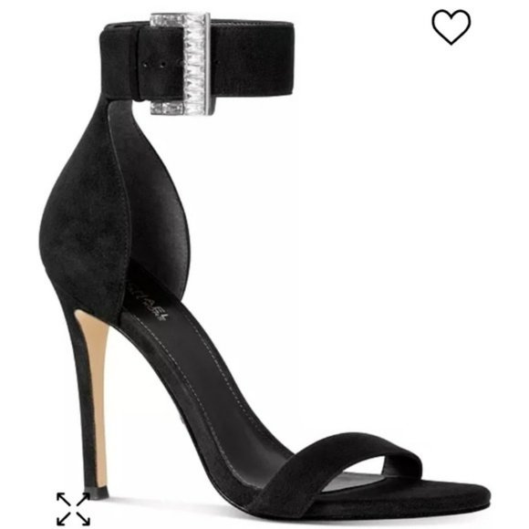 Michael Kors Shoes - Michael Kors Crystal Embellished Suede Sandal Black -8